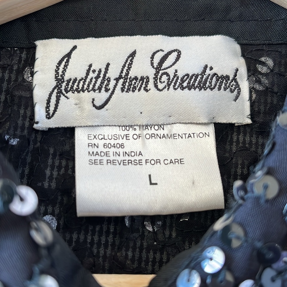 Judith Ann Creations Women’s Sequins Jacket Blouse L - Picture 7 of 12